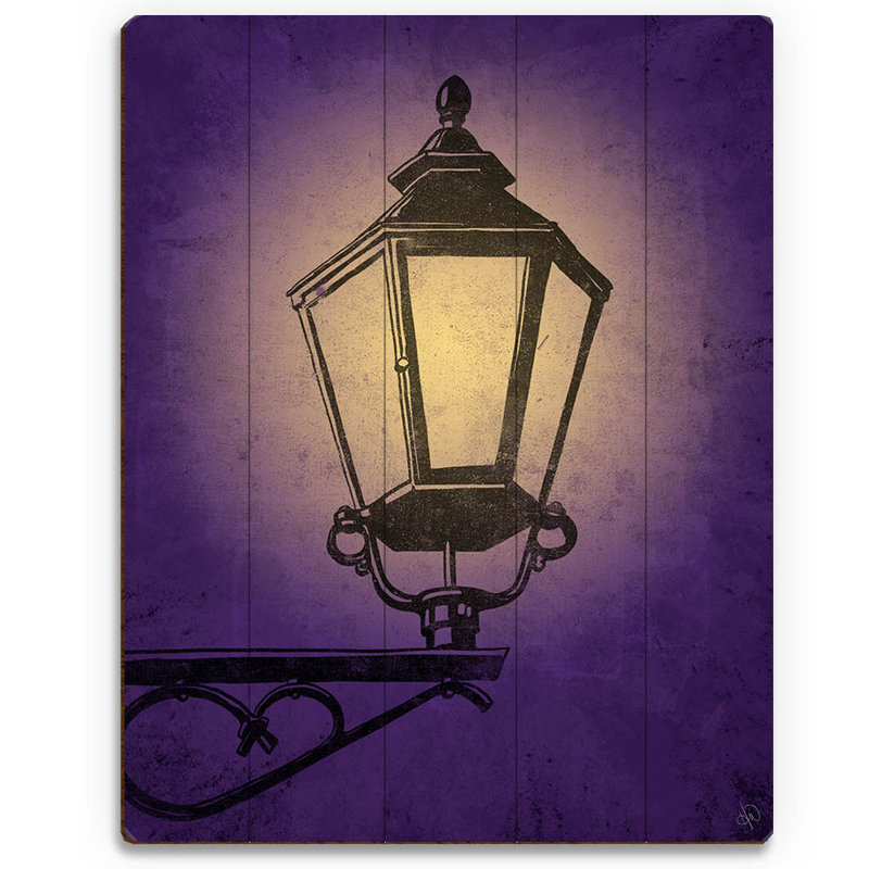 Click Wall Art 'Lamp Post' Graphic Art on Wood Wayfair